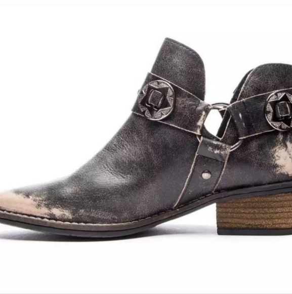 Austin Chinese Laundry Distressed Black Gray Ankle Boots Booties 9 10 - Picture 4 of 4